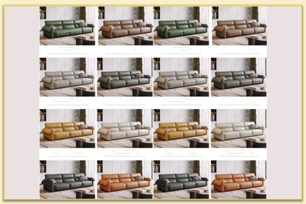 Hình ảnh Các màu sắc ghế sofa văng da 3 chỗ tay bẻ Softop-1763