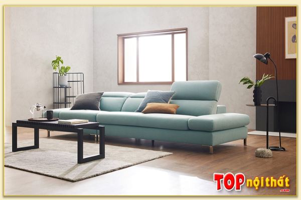 Hình ảnh Ghế sofa văng bọc nỉ đẹp chụp góc nghiêng Softop-1027