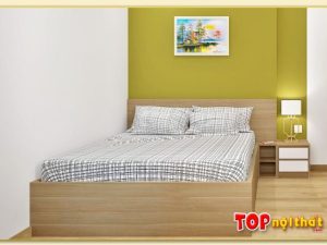 Hình ảnh Giường ngủ đơn giản liền tủ đầu giường gỗ công nghiệp GNTop-0125
