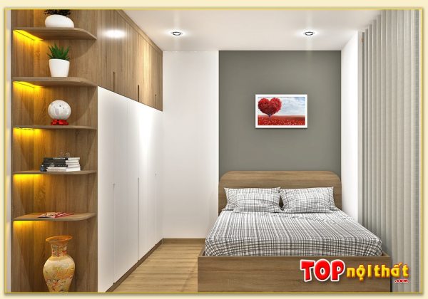 Hình ảnh Giường ngủ đơn giản nhỏ gọn cho chung cư hiện đại GNTop-0124