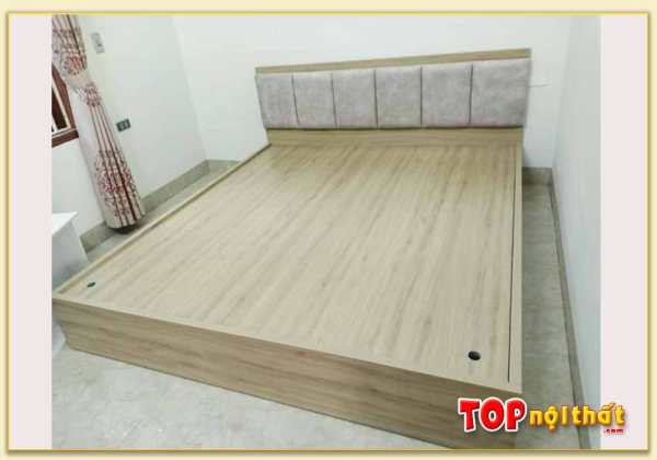 Hình ảnh Giường ngủ gỗ có hộc kéo đầu bọc nệm nỉ GNTop-0162