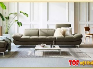 Hình ảnh Mẫu ghế sofa văng bọc nỉ 3 chỗ chụp chính diện Softop-1010
