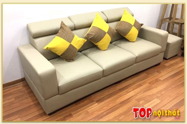 Hình ảnh Mẫu ghế sofa văng da đẹp hiện đại kê sát tường SofTop-0041A