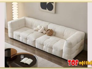 Hình ảnh Sofa văng bọc nỉ phòng khách màu trắng SofTop-0678