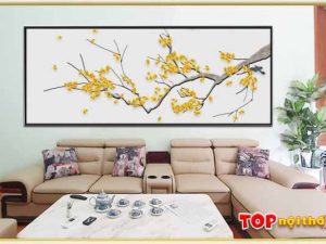 Hình ảnh Tranh hoa mai phòng khách đẹp treo tường TraCvTop-5001