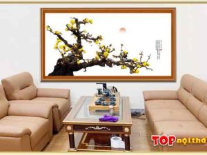 Hình ảnh Tranh hoa mai vàng treo tường Trung Quốc đẹp TraCvTop-5002