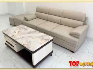 Hình ảnh Ghế sofa da dạng văng 3 chỗ nhỏ xinh đẹp sang SofTop-0582