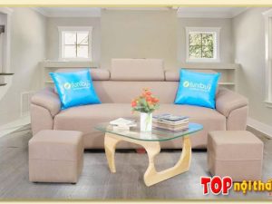 Hình ảnh Ghế sofa dạng văng bọc da thiết kế đẹp sang trọng SofTop-0565