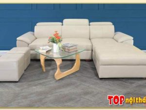 Hình ảnh Mẫu ghế sofa đẹp chất liệu da sang trọng SofTop-0093