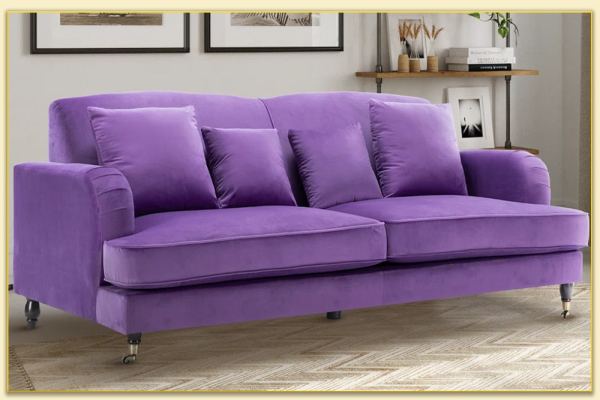 Hình ảnh Mẫu ghế sofa văng nỉ đẹp màu tím Softop-1232