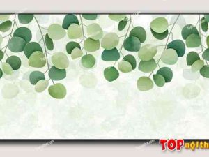 Tranh in canvas màu xanh hình lá cây TraTop-CVLC11