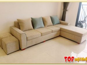 Hình ảnh Ghế sofa bọc nỉ kiểu chữ L đẹp đơn giản và hiện đại SofTop-0200
