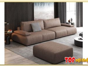 Hình ảnh Ghế sofa văng đẹp màu nâu kê chung cư SofTop-0777